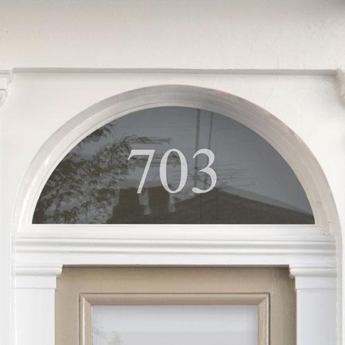 Gold With Shadow Fanlight House Number / Size is Width in Centimetres /  Transom Glass Name Vinyl Sticker Decal Lettering for Window & Doors 